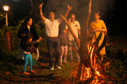 Campfire evening experience at Terrace Resorts Wayanad