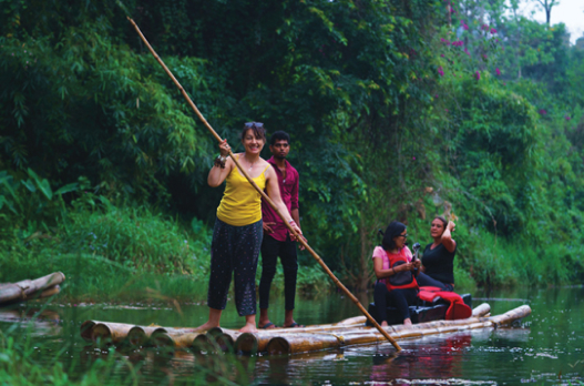 Bamboo rafting experience on Wayanad backwaters