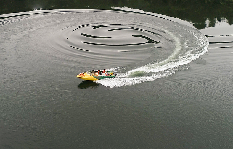 Lakeside landscape surrounding Terrace Resorts Wayanad