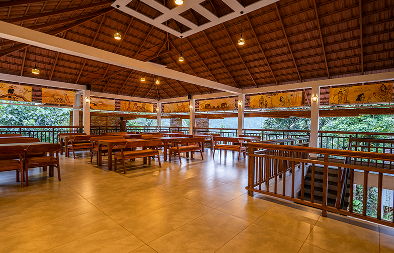 Restaurant dining experience with Banasura views